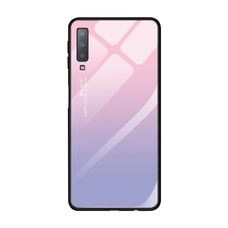 Чехол из закаленного стекла для телефона для samsung A10 A20 A30 A50 A70 Galaxy A7 S10 S9 S8 J4 J6 плюс S10E Силиконовая задняя крышка Капа - Цвет: 8