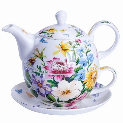 English Afternoon Tea Set Cup And Saucer British Simple Fresh Bone China Black Single Pot Ceramic Coffee Drinkware | Дом и сад