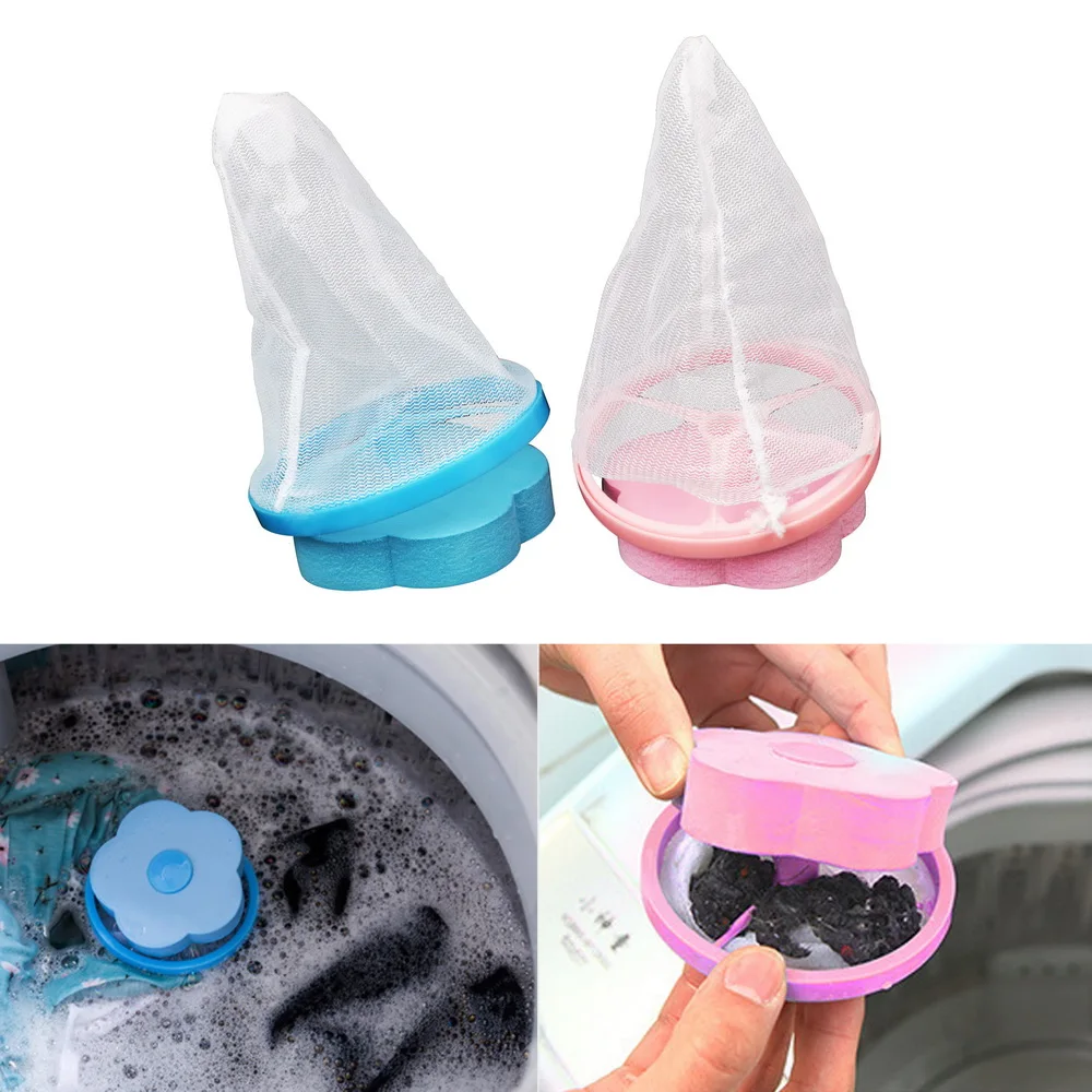Clothes Hair Removal Catcher Filter Mesh Pouch Cleaning Ball Bag Dirty Fiber Collector Washing Machine Laundry Discs | Дом и сад