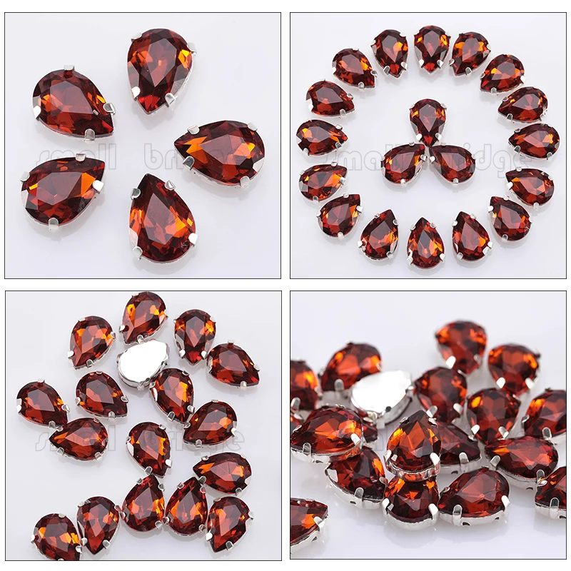 Блестящие каплевидные кристаллы пришивные стразы свободное платье с декоративной отделкой камни стеклянные стразы с плоской задней частью для одежды 10 шт. S059