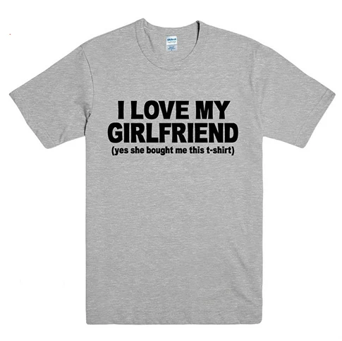 Футболка мужская с надписью I LOVE MY Girl | Мужская одежда