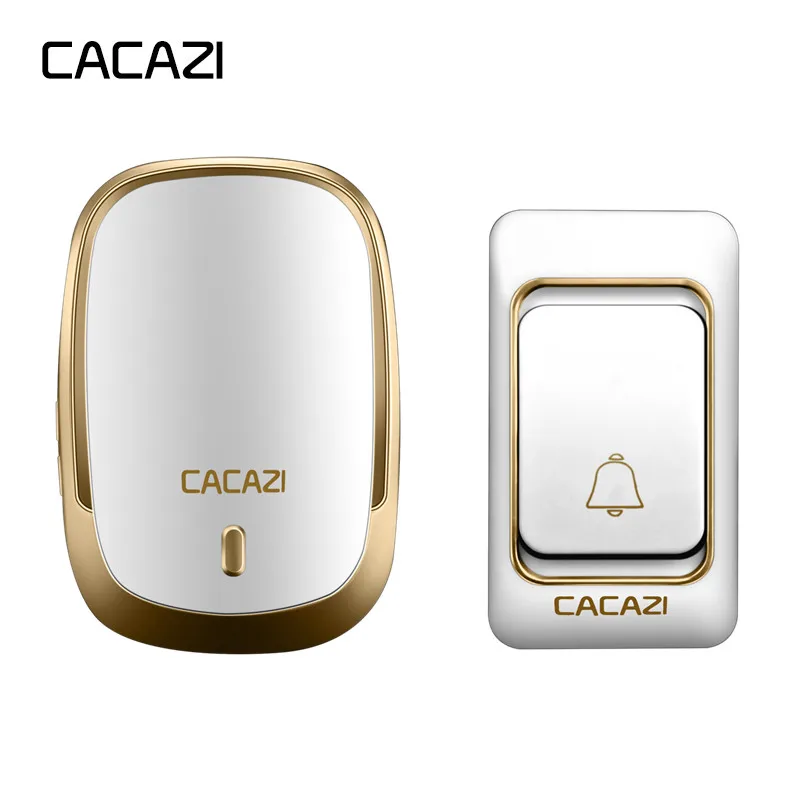 

CACAZI wireless doorbell Waterproof Battery Button 300M Range Smart digital Home door bell 36 Chimes 4 volume US EU UK Plug