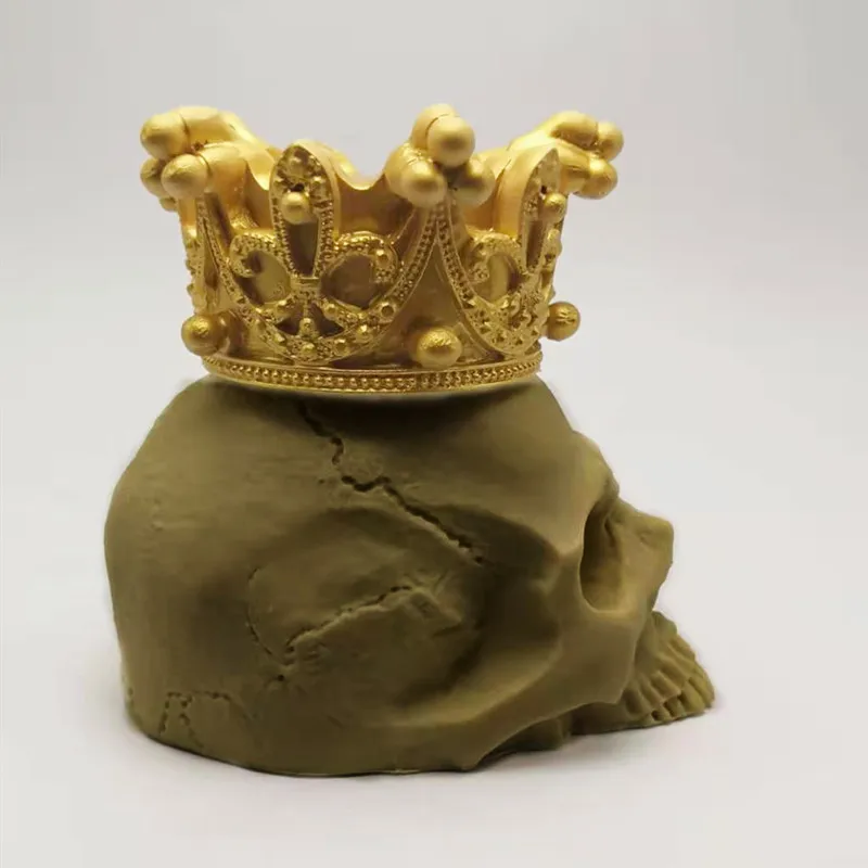 Новый товар! 3D Силиконовая форма в виде черепа короны домашний подсвечник