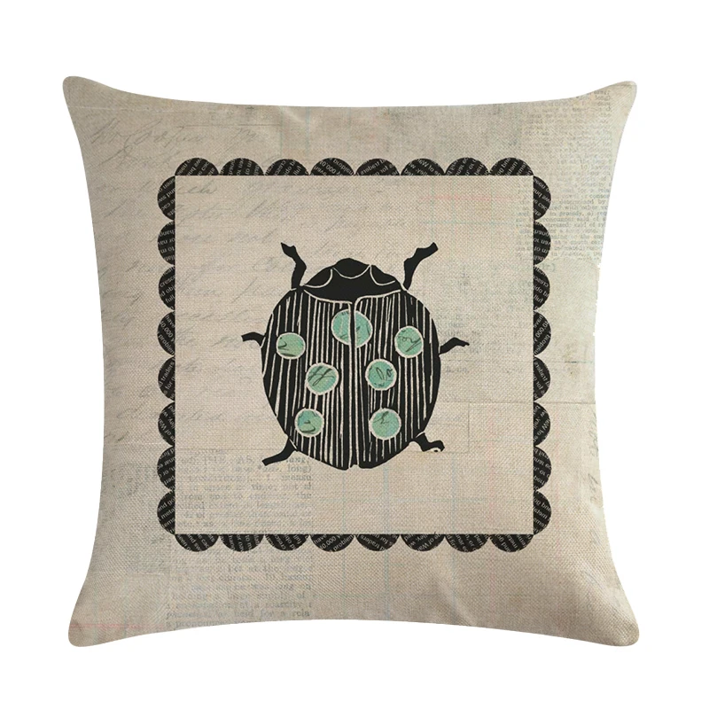 

45 * 45cm Blue Insect Series Butterfly Dragonfly Pillow Cover Square Sofa Cushion Cover Suitable for Home Decoration