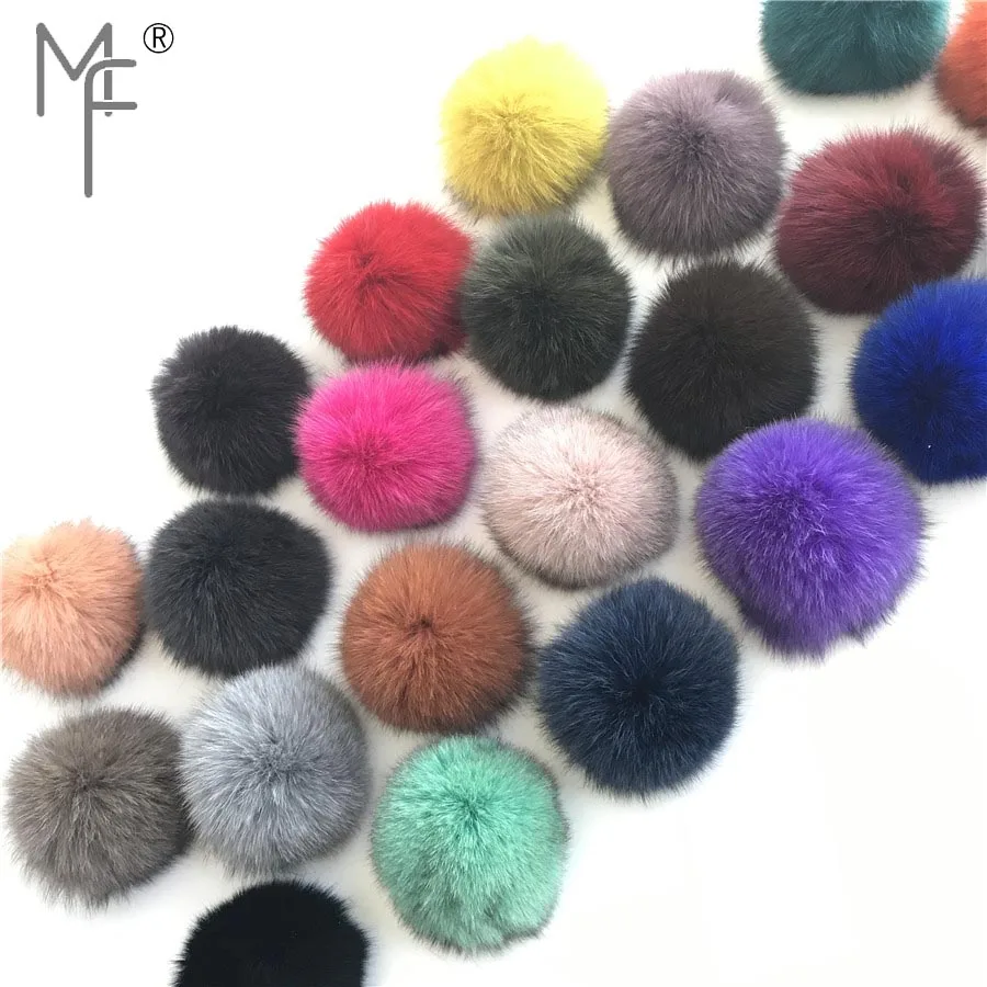 Magicfur 1 шт DIY 9 см 3 дюймов Настоящий Лисий Мех помпоны мяч для вязания шляпы кулон