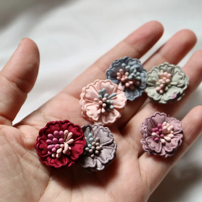 6pcs/set 3d flowers beaded patches for clothing Sew on patch decorative parches bordados para ropa Embroidery applique clothing