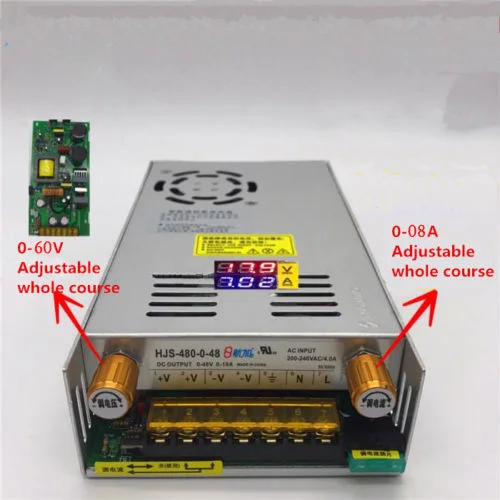 DIY LED U HOME AC110/220 to DC0 60V 8A регулируемое напряжение ручка режим переключения источник