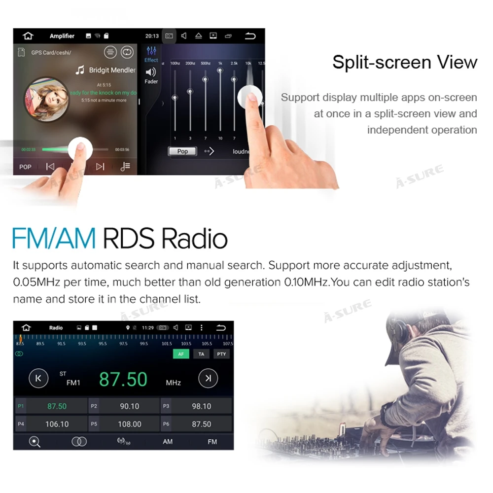 A Sure Android 7 1 2 Din 1024*600 автомобильный DVD для FORD FOCUS MONDEO S MAX C Kuga Galaxy с wifi радио gps DAB + OBD BT 4G