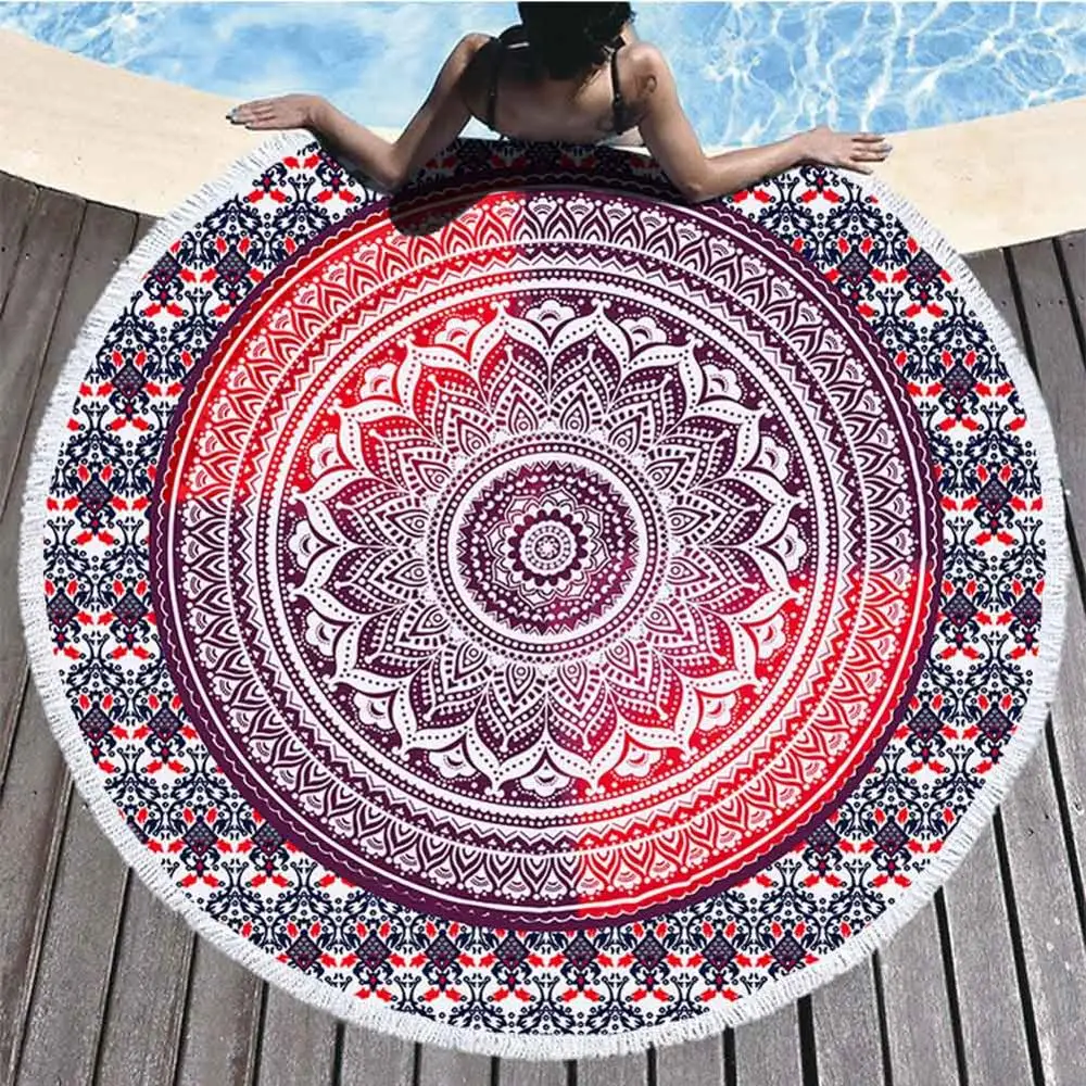 Mandala tapestry 1 Мандала Круглый Гобелен летнее пляжное полотенце Бикини шаль покрывало для пикника ковер одеяло кисточкой Богемия коврики йога коврик Домашний Декор Текстиль - Цвет: Mandala tapestry 1