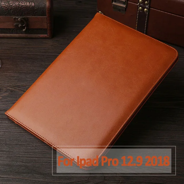 Чехол из искусственной кожи для ipad pro 11, 12,9 дюймов,, внутренний ручной ремень, подставка, ретро портфель, авто пробуждение, защита от сна - Цвет: 2018 ipad pro 12.9