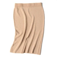 new 2019 solid color womens split skirt summer slim knit skirt female thin faldas mujer moda d377