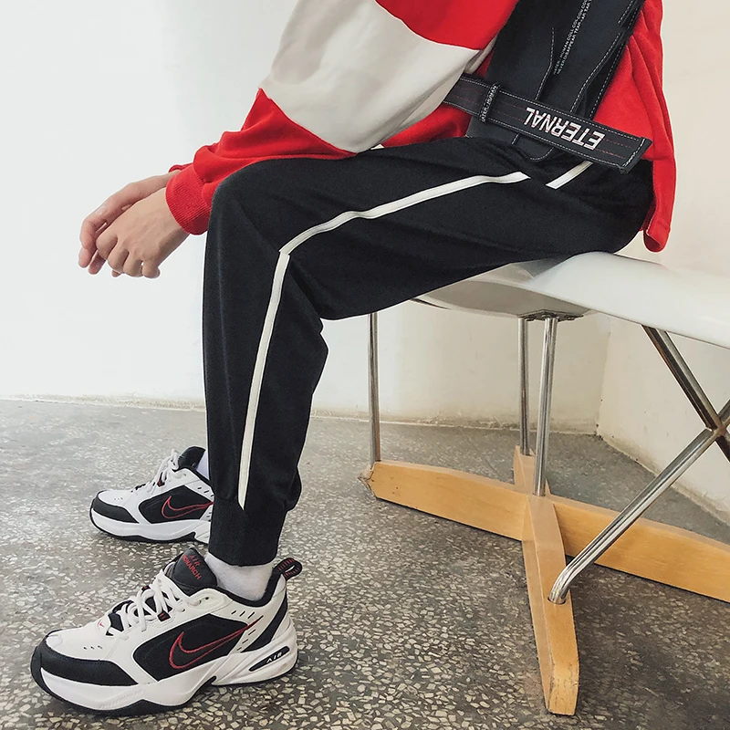 2018 Мужская Мода боковая полоса печать эластичная манжета Повседневное хлопок