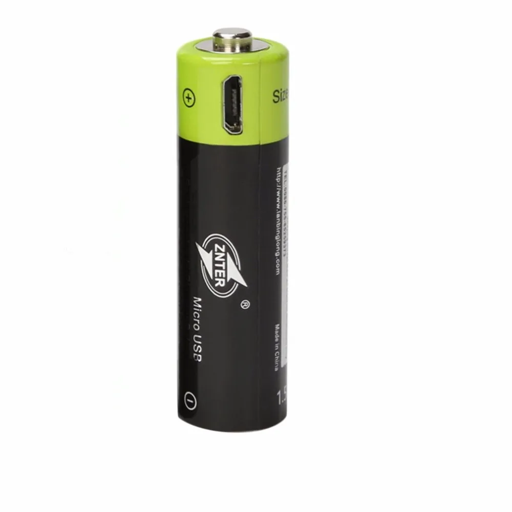 ZNTER 1,5 V AA перезаряжаемая батарея 1250mAh USB перезаряжаемая литий-полимерная батарея Быстрая зарядка через кабель Micro USB - Цвет: 1PCS Battery