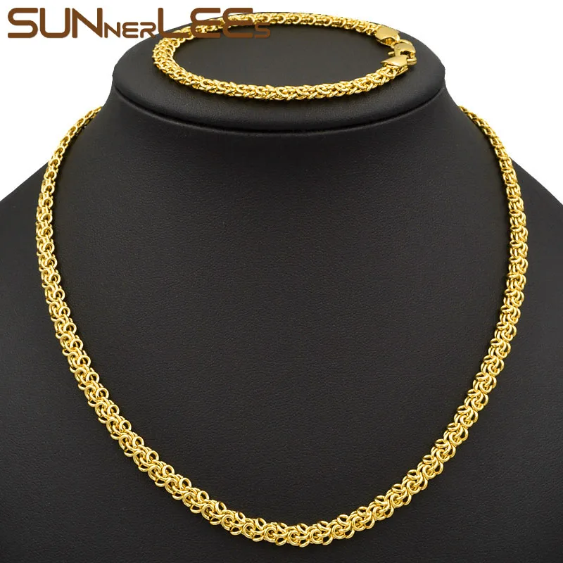 SUNNERLEES модные ювелирные изделия цвет белый розовое золото ожерелье браслет набор