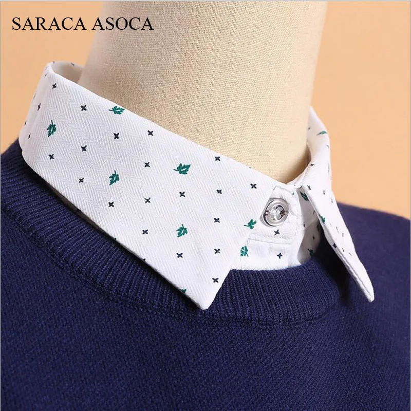 

Casual Women Sharp Shirt Fake Collar All-Macth Sweater printing Detachable Collars For Girls B140B141