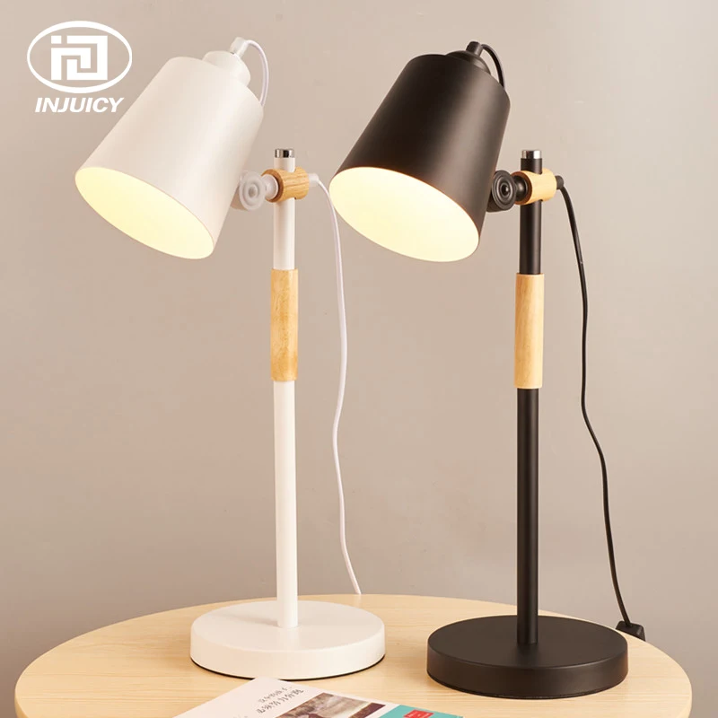 

Nordic Bedroom Bedside Table Lamp Solid Wood Fashion Warm Living Room Reading Room LED Desk Lights Simple Stytle