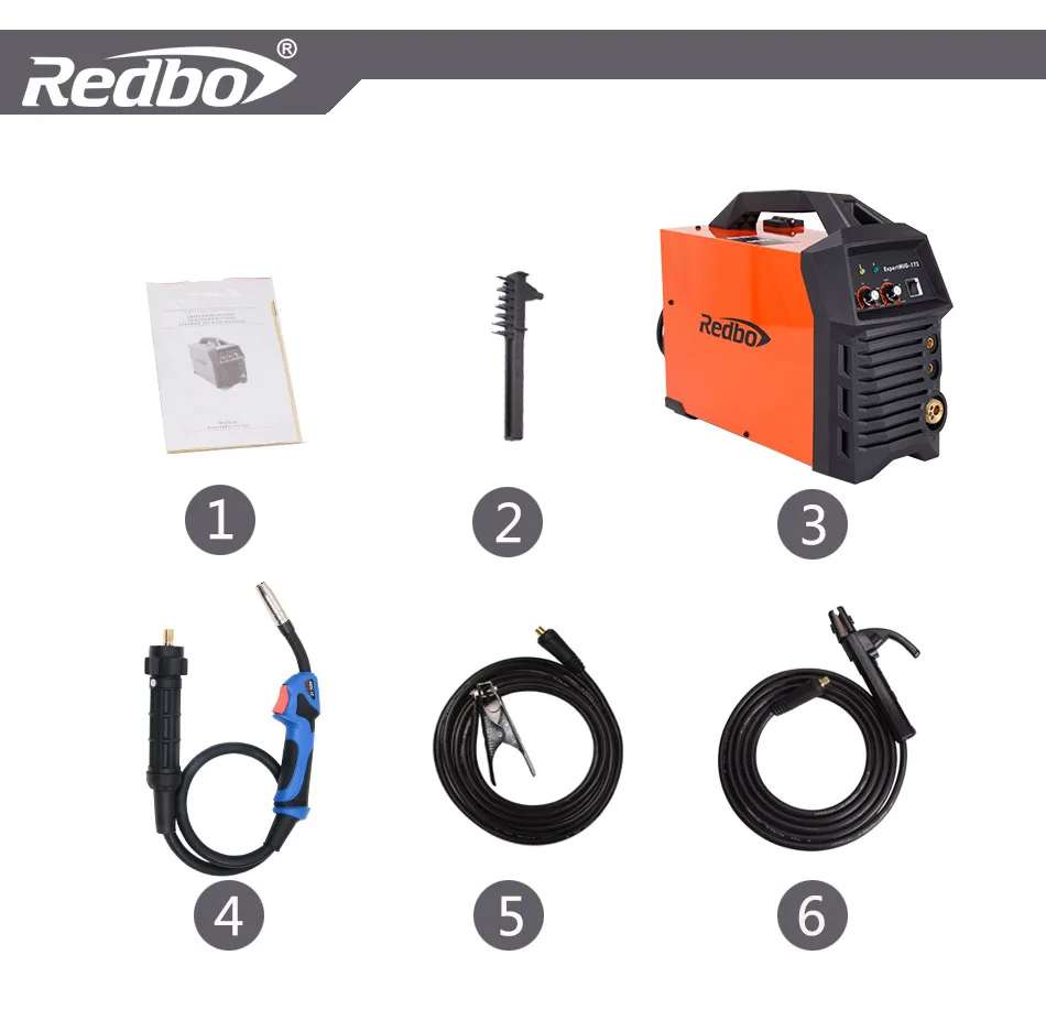 Новое время-ограниченное Redbo Mig-175 220v Igbt инвертор Co2 газовый экранированный Mig сварочный аппарат