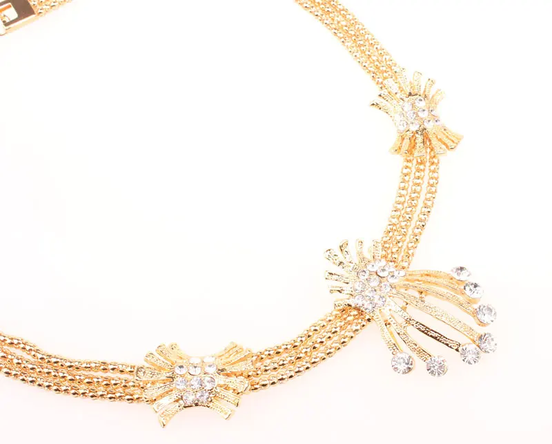 Новейшая мода африканские бусины набор ювелирных изделий золотого цвета