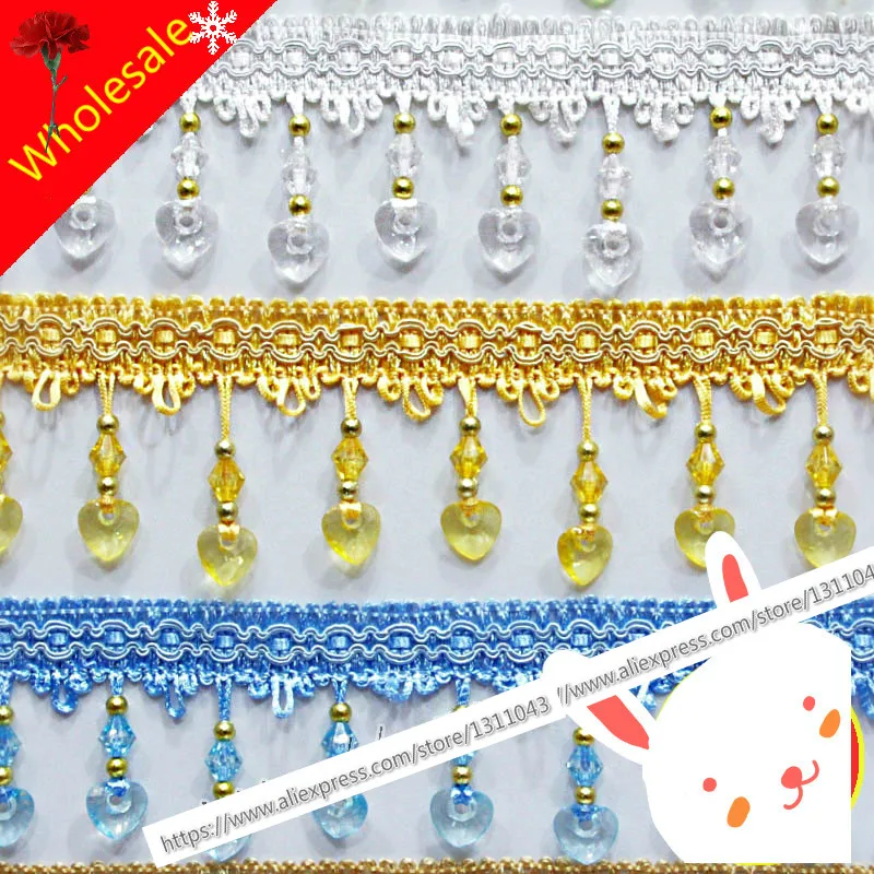 12 ярдов/лот В наличии 14 цветов штор кружевная бахрома с кисточками отделкой