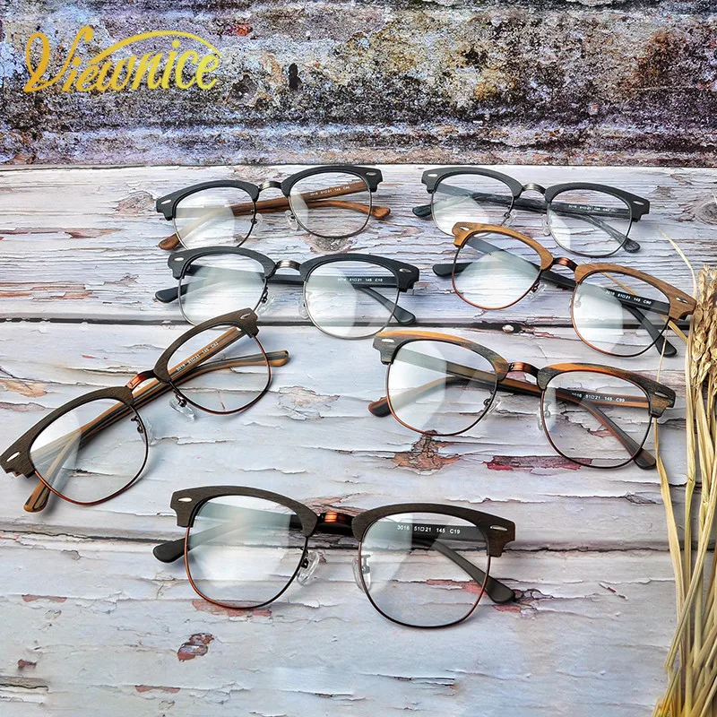 Женские и мужские ретро оправы для очков Viewnice ацетатные очки из дерева с