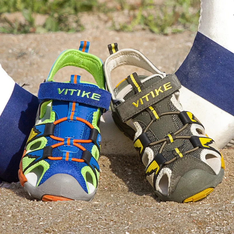 2016 новые летние детские сандалии оптовая продажа кожи дышащий мальчик Baotou