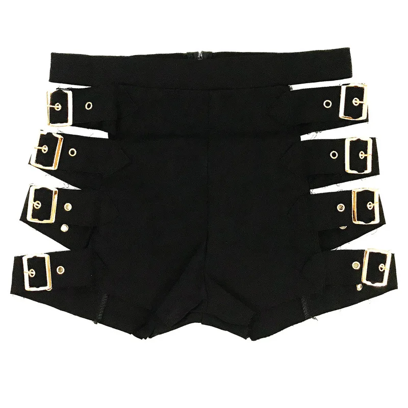 

2021 New Sexy High Waist Bandage Denim Ripped Short Jeans Mini Skinny Club DJ Dance Shorts White Black
