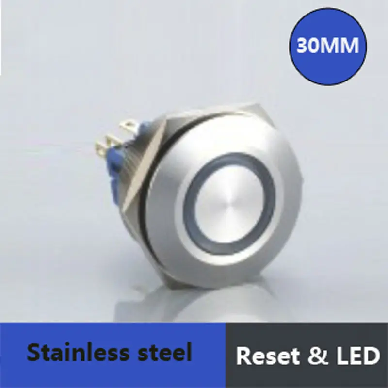 5 шт./лот диаметр 30 мм выключатель света с мгновенным управлением 304 Корпус из