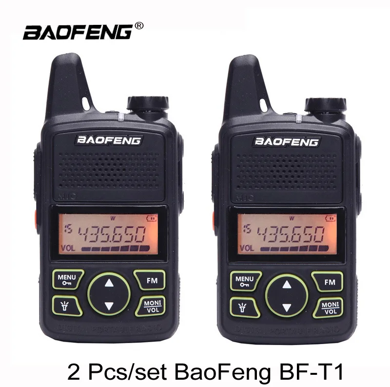 2 шт. BAOFENG T1 мини двухстороннее радио BF-T1 портативная рация UHF 400-470mhz 20CH портативный Ham FM CB радио портативный приемопередатчик