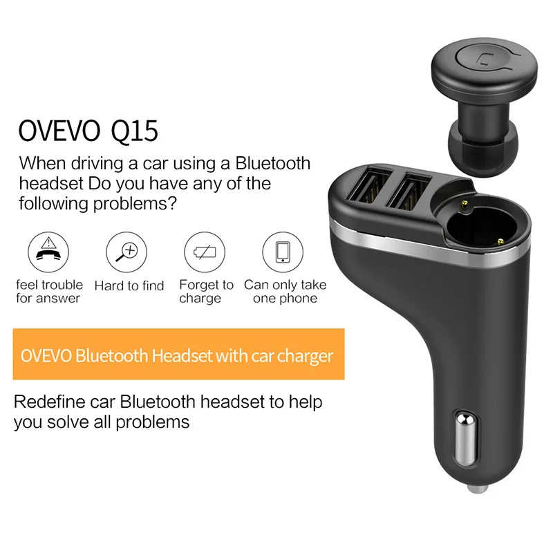 Bluetooth наушники беспроводные автомобильное зарядное устройство USB интерфейс 4 2
