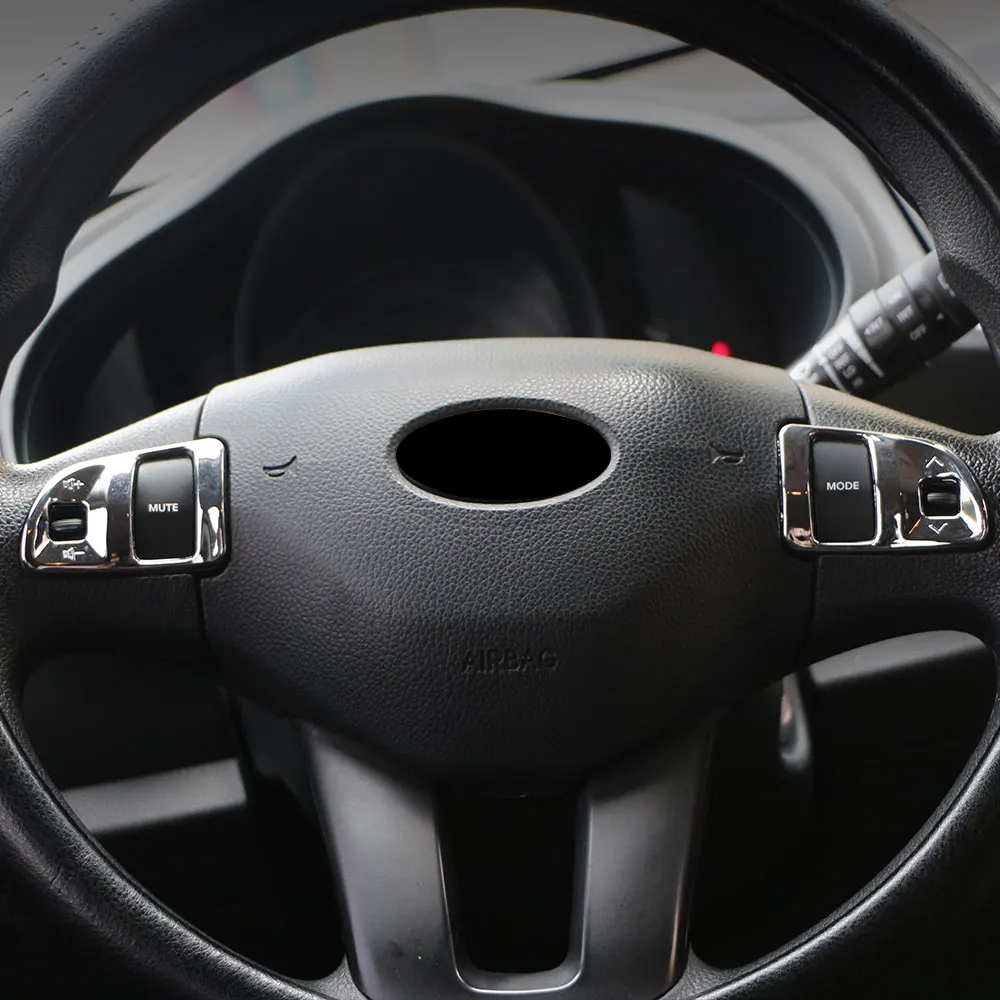 Jameo Auto Car Styling ABS Chrome Interior Steering Wheel Button Protection Cover Trim Sticker for Kia Sportage R 2012 - 2016 | Автомобили