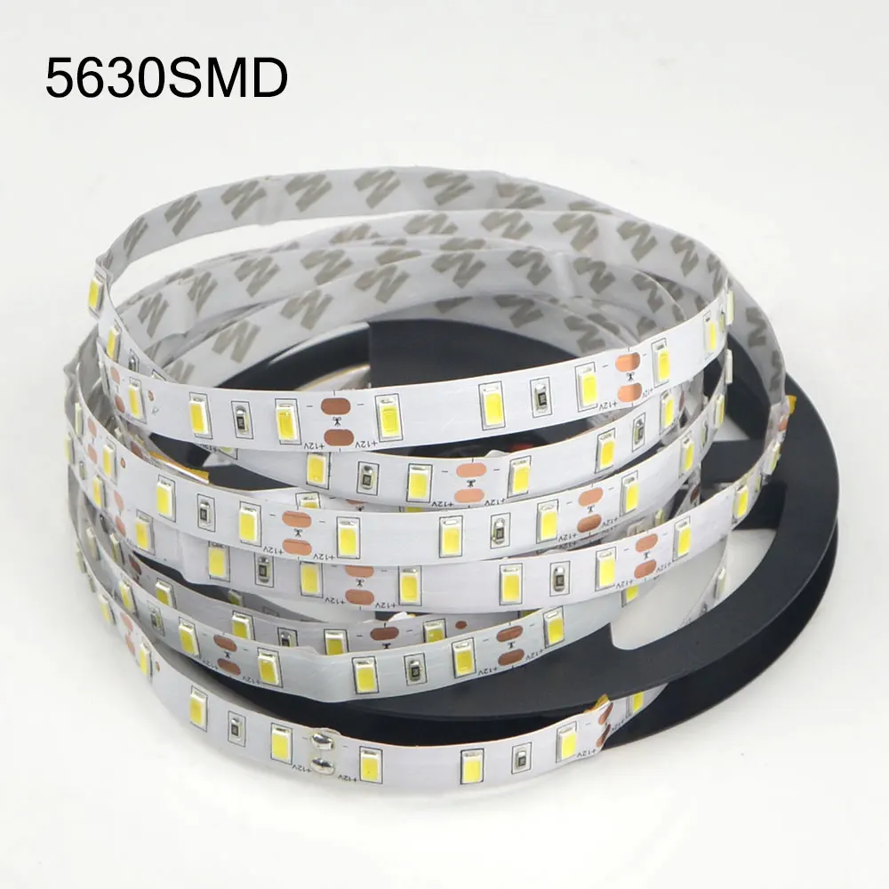 5 м DC12C SMD 5630/5730 светодиодные полосы гибкий свет 12В Водонепроницаемая светодиодная
