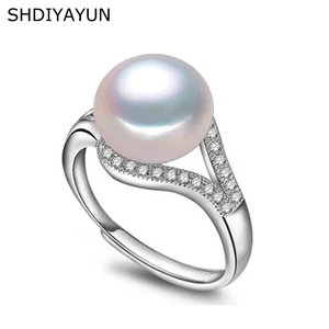 SHDIYAYUN Pearl Ring Natural Freshwater Pearl Jewelry 925 Sterling Silver Rings For Women Top Quality Classical Zircon Rings