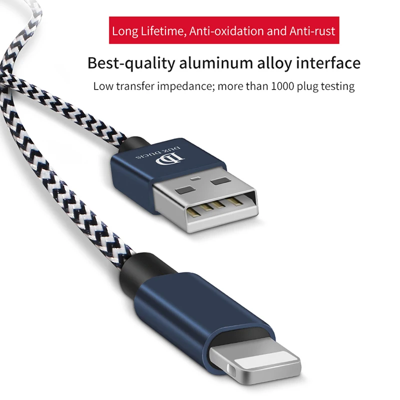 DUX DUCIS 2Pcs USB Cable for iPhone 7 8 Plus X Data Fast Charging Wire 6 6s Xs Max Long & Short Charger 1m 0.2m | Мобильные