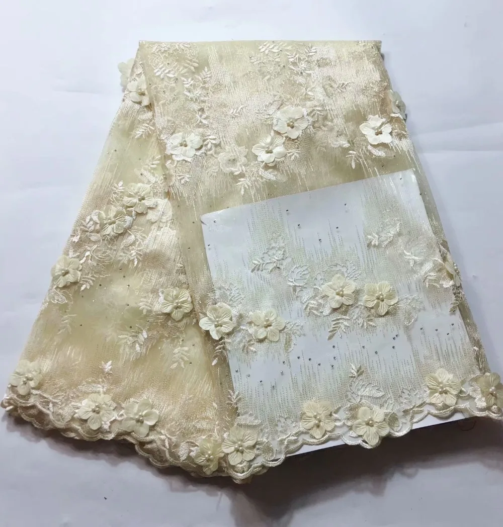 Новое поступление оптовая цена французский сетки кружева с милым 3D Цветочная