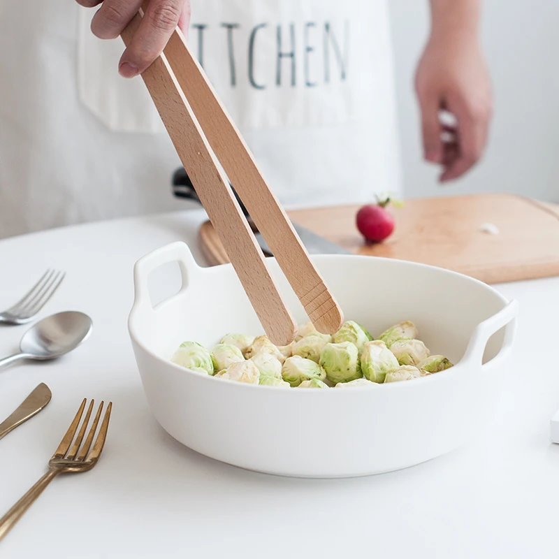 1 шт. инструмент для барбекю из Букового дерева зажим пищевой щипцы льда хлеба