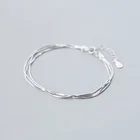 Оптовая продажа. Многослойный регулируемый браслет из серебра 925 пробы, LS292