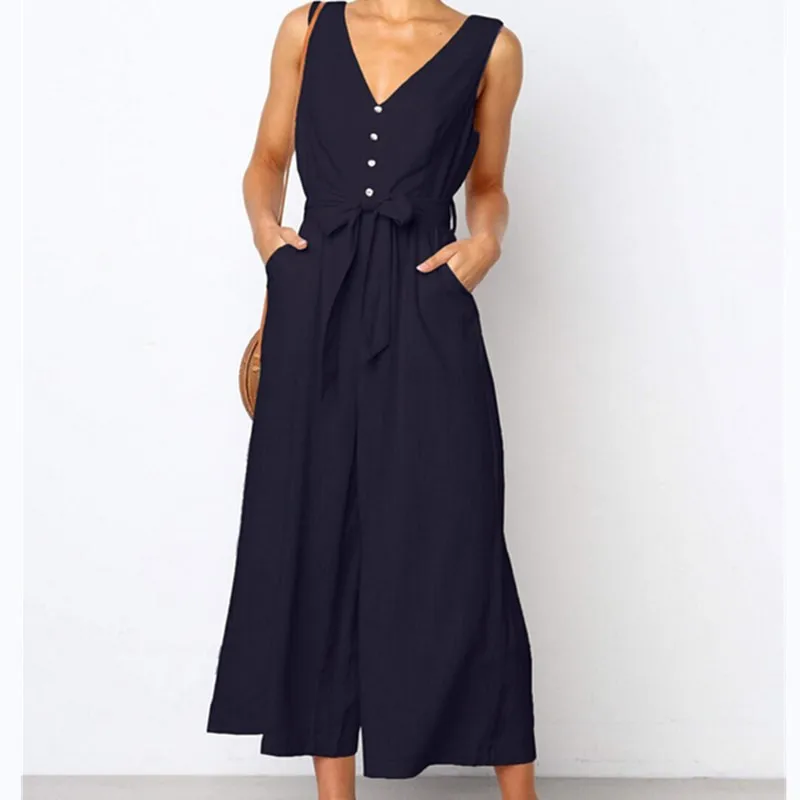 Женский модный OL комбинезон в официальном стиле с поясом английском однотонный