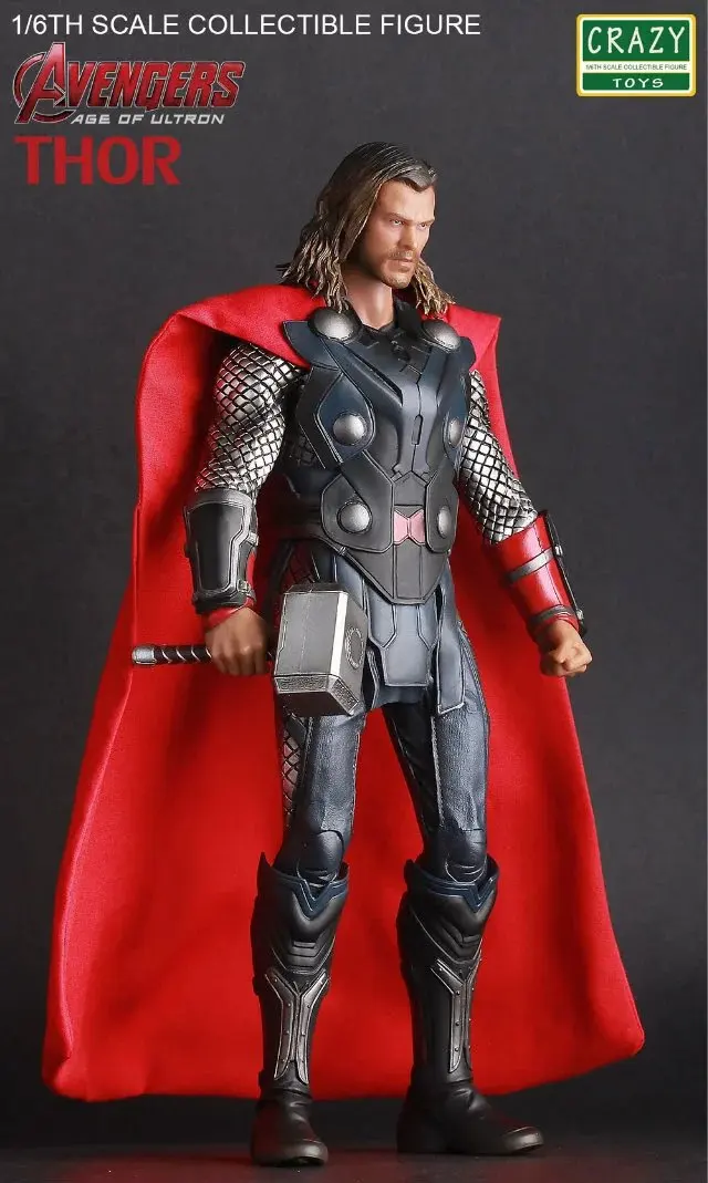 1:6 Сумасшедшие игрушки Marvel 12 &quotМстители эра Альтрона Тора ПВХ Аниме Фигурка