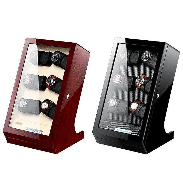 Индийские черные кожаные деревянные часы winder 6 taobao для автоматических часов