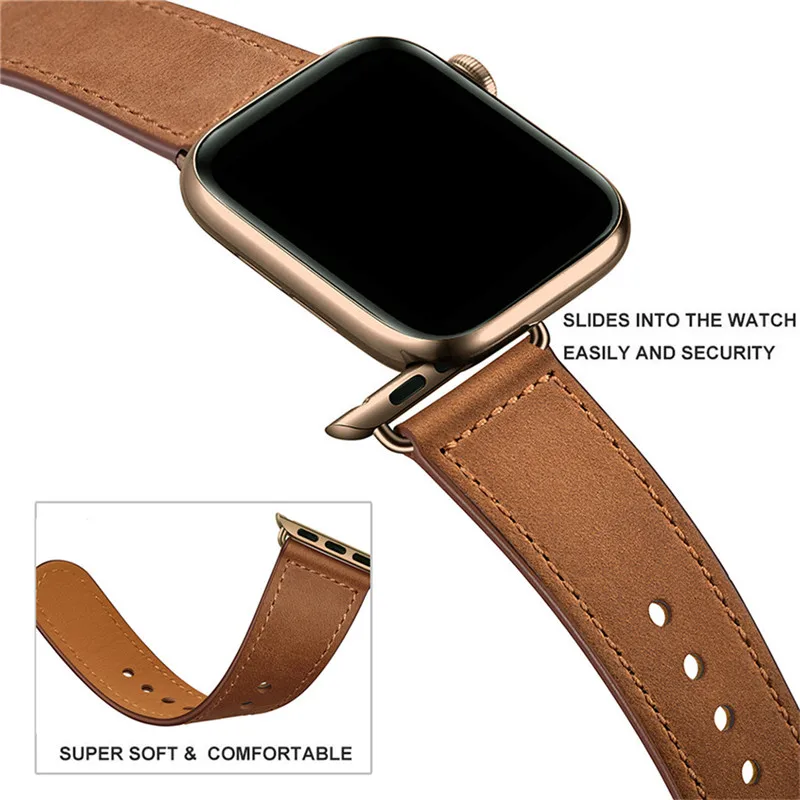 Кожаный ремешок для Iwatch серии 4 38 мм 44 мм, VIOTOO ремешок для часов из натуральной кожи для apple watch