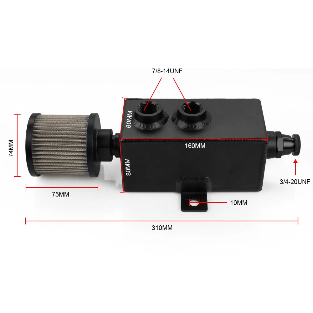 Универсальный Автомобильный Алюминиевый маслоуловитель RASTP-1L черно-серебристые