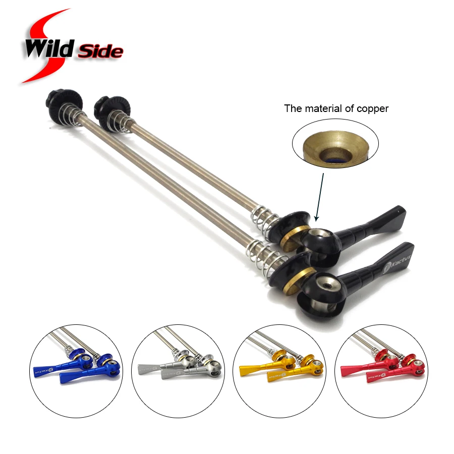 

Kactus 1 Pair Titanium Ti Bike Skewers 100/130/135mm MTB Road Cycling Quick Release Mountain Bicycle Part Ultralight Copper Ring