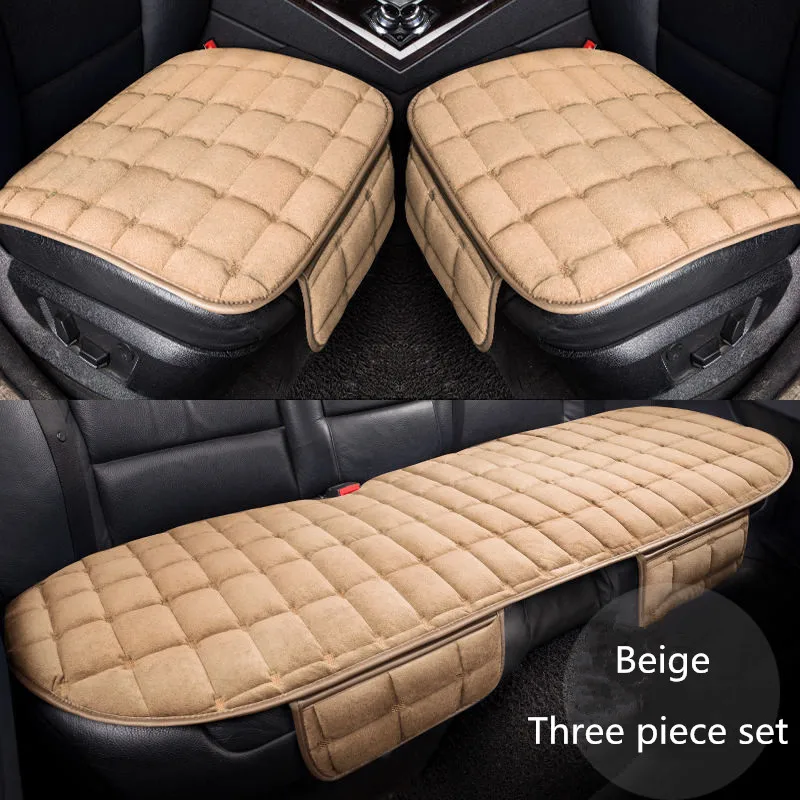Car Seat Cover Winter Warm Velvet Seat Cushion Universal Front Rear Back Chair Seat Pad For Audi A3 A4 A5 A6 A7 Series Q3 Q5 Q7 images - 6