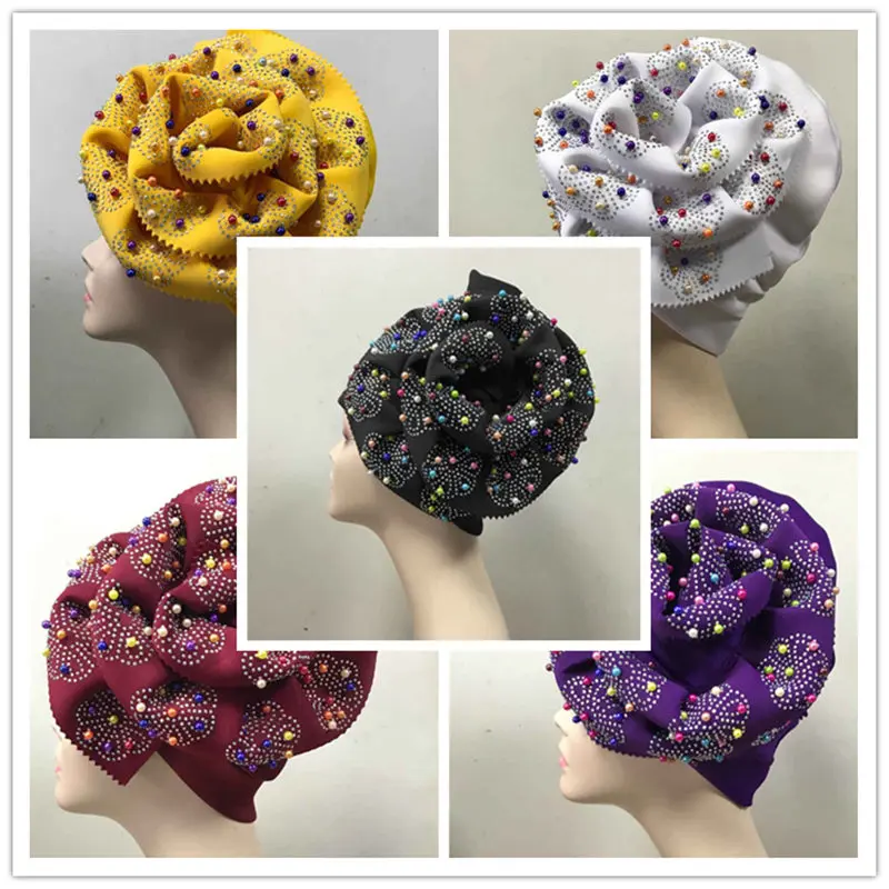Aso Oke Gele Африканский головной убор с камнями уже сделанный для девушек шляпа