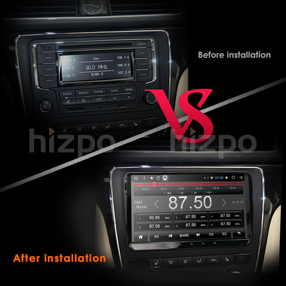 Hizpo 2din android 7 1 2 + 16 автомобилей NOdvd для v w passat b6 Гольф 4 5 tiguan ПОЛО skoda octavia руль controlcar