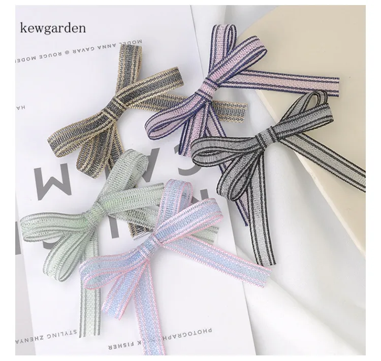 Полосатые ленты из органзы Kewgarden 10 мм 1 см аксессуары для волос ярдов | Дом и сад