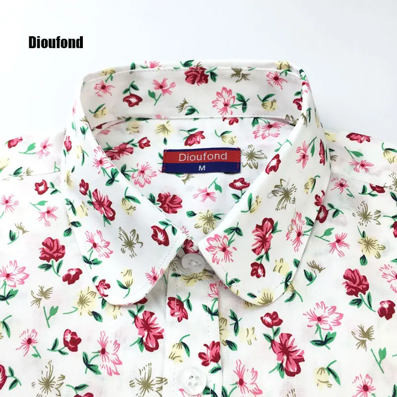 Женская блузка с длинным рукавом и цветочным принтом воротником Питер Пэн|shirt