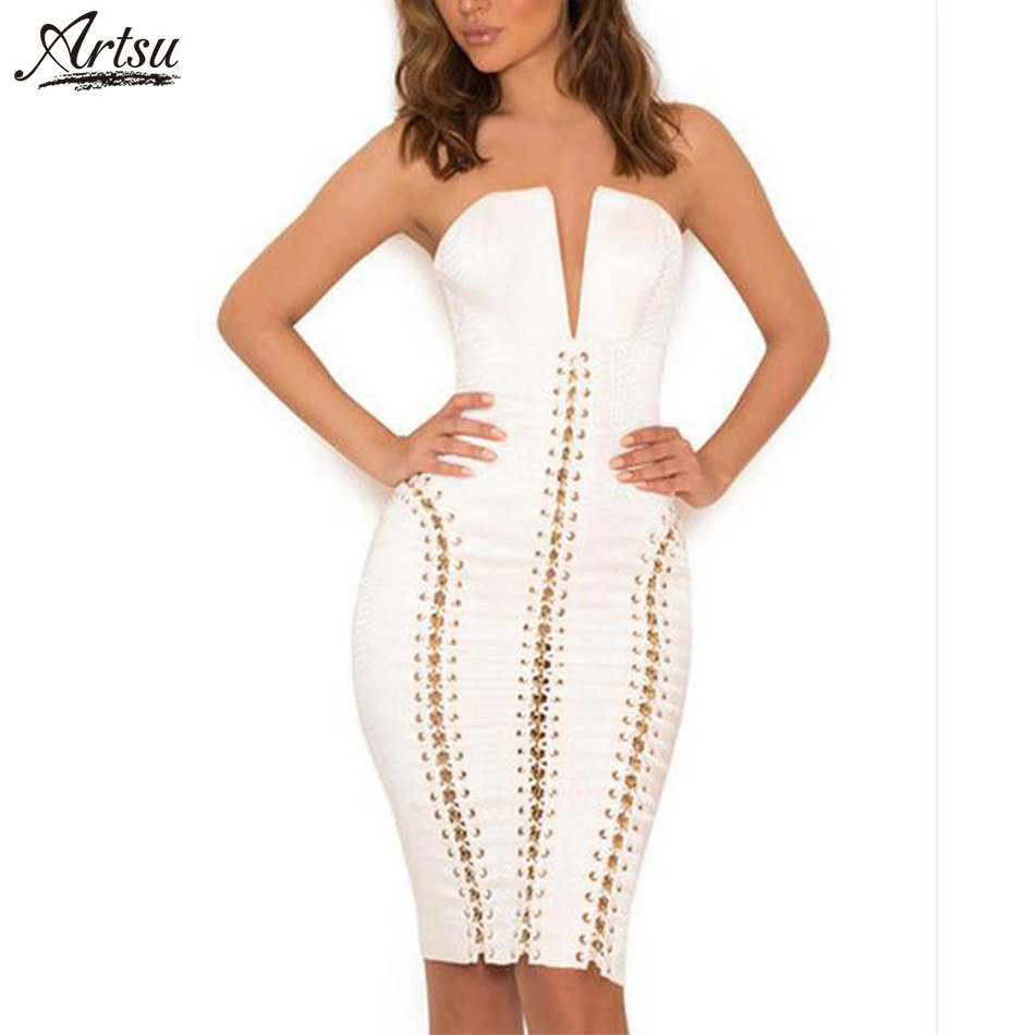 Арцу 2018 знаменитости вечерние летние белые Кружево до Бандажное платье Для