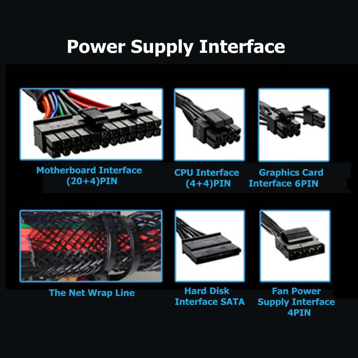 

LEORY 1500W PC PSU Power Supply Active PFC 24Pin SATA LED hydraulic 140mm Fan 80 Plus computer Power Supply For BTC
