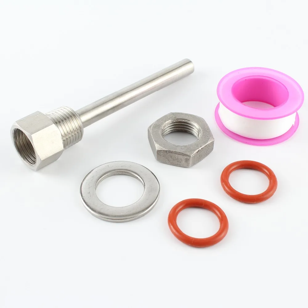 Комплект Thermowell из нержавеющей стали 304 от 6 5 см до 15 с 1/2 ''замком DN15 гайка термометр для домашнего